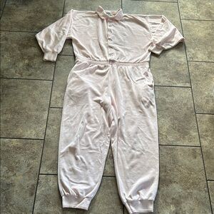 Horchow Vintage Soft Pink Snap -Up Jumpsuit RARE!